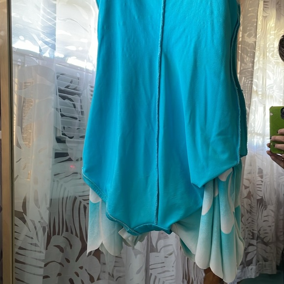 70s DeWeese Swimsuit blue scallop one piece size 10 - Picture 10 of 10